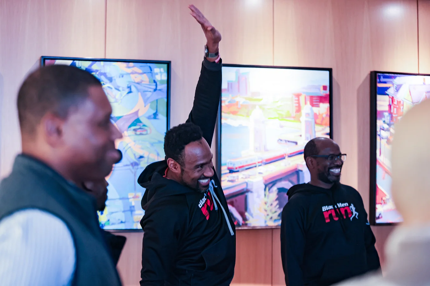 Black Men Run Boston participants gathered during their planning retreat